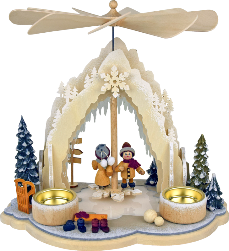 Pyramide, Eiskunstlauf, für 2 Teelichte